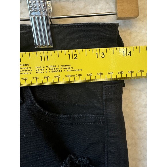 American Eagle Jeans Next Level Stretch Distressed Black Dark Wash Denim Size 0 - Picture 16 of 16